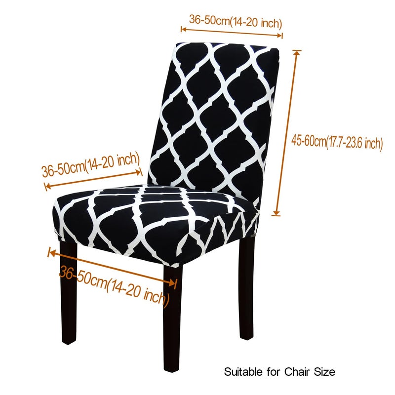 YEESSION Stretch Dining Chair Covers Removable Washable Seat Parson Chair Protector Slipcover for Dining Room,Party,Banquet,Hotel,Ceremony Set of 4 (Style 17) - Image 2
